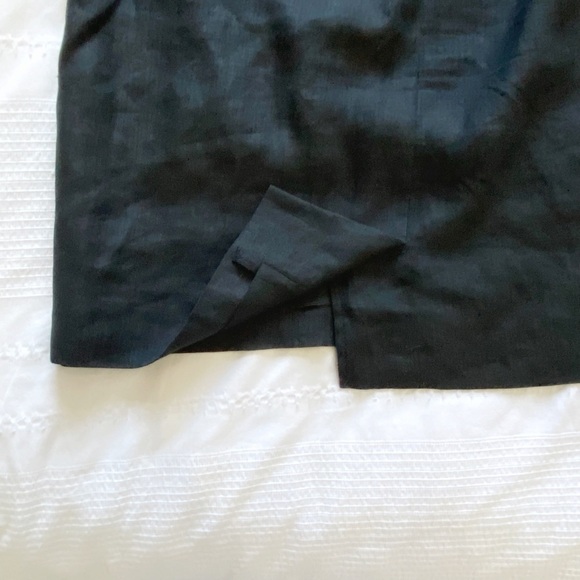 MAXMARA 100% LINEN BLACK HIGH RISE HIGH WAIST PENCIL SKIRT - 8 - Picture 8 of 9